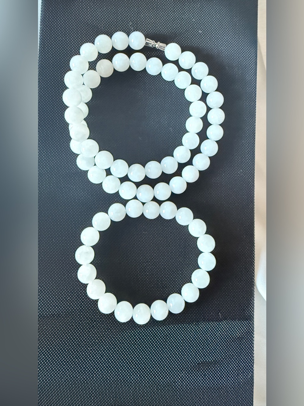 Xinjiang HeTian White (Nephrite)Jade Beaded Bracelet Set